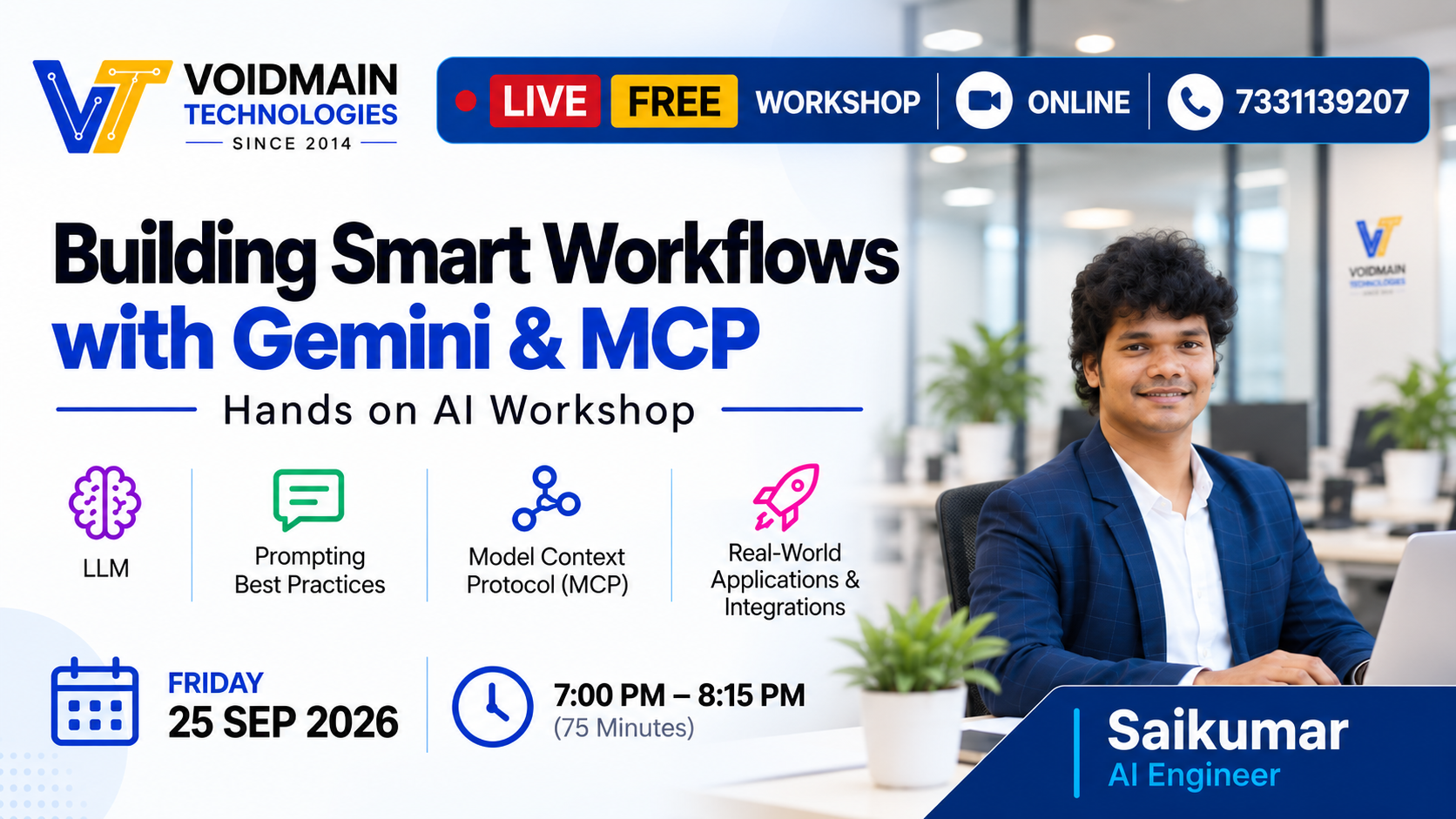 Beyond Chat: Building Smart Workflows with Gemini & Model Context Protocol (MCP) free workshop banner