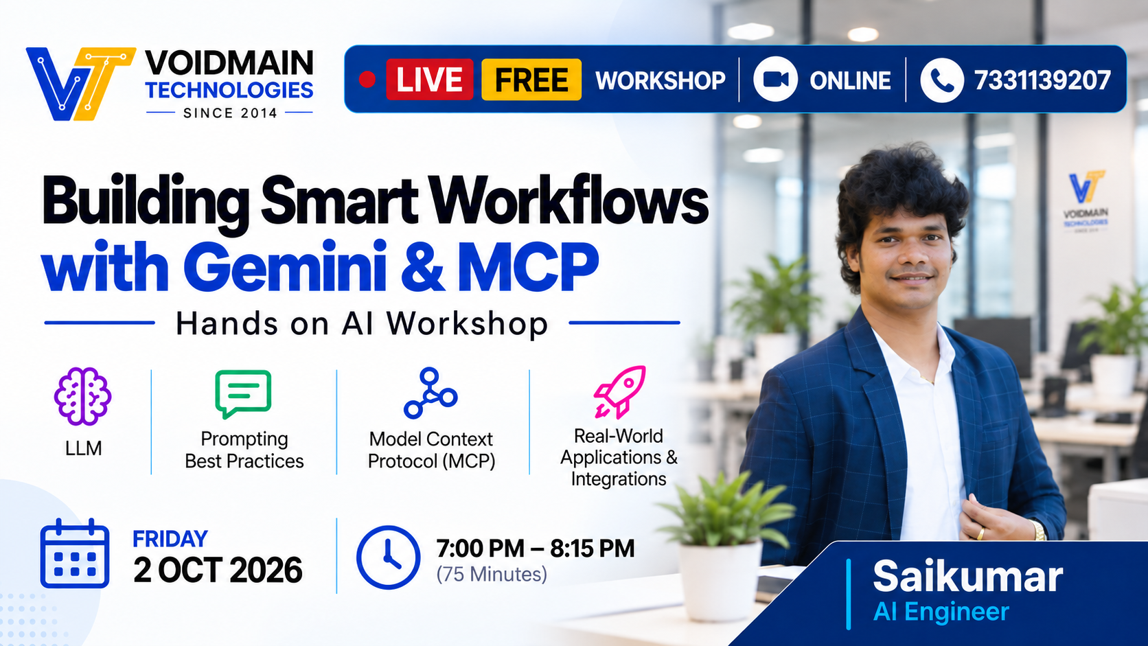 Beyond Chat: Building Smart Workflows with Gemini & Model Context Protocol (MCP) free workshop banner